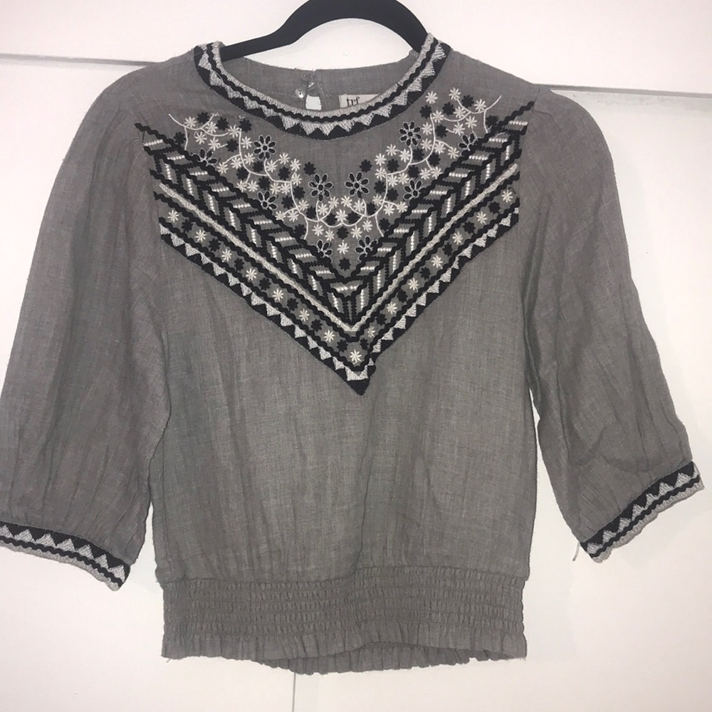 ZARA  trf collection, Boho Blouse, Grey, Size XS